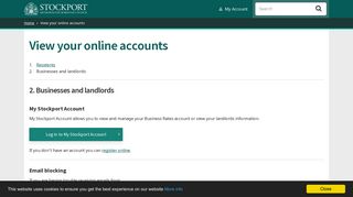 View your online accounts - Stockport Council