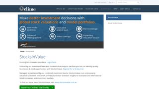 StocksInValue Stock Valuation and Reporting Service - Clime