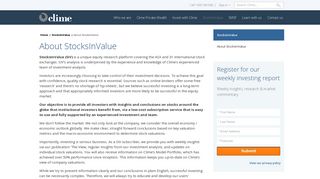 About StocksInValue - Stocks Analysis and Research from Clime