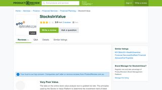 StocksInValue Reviews - ProductReview.com.au