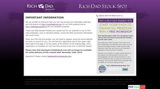 Welcome to Rich Dad Stock Spot | Login
