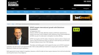 OPAP targets international growth with Stoiximan investment ...