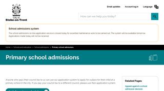 Primary school admissions | Primary school admissions | Stoke-on-Trent