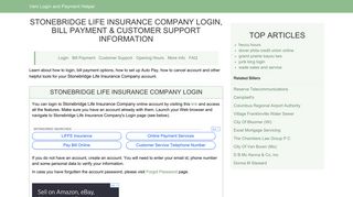 Stonebridge Life Insurance Company Login, Bill Payment & Customer ...
