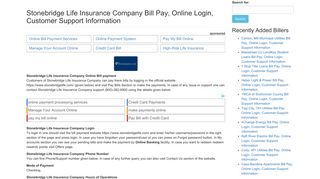Stonebridge Life Insurance Company Bill Pay, Online Login, Customer ...