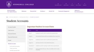 Student Accounts · Stonehill College