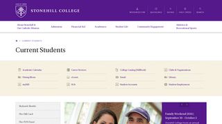 Current Students · Stonehill College
