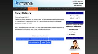 Policy Holders - Stonewood Insurance Services