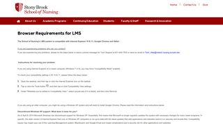 Browser Requirements for LMS | Stony Brook School of Nursing