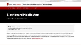 Blackboard Mobile App - DoIT - Stony Brook University