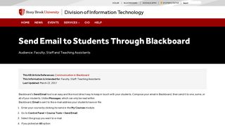 Send Email to Students Through Blackboard | Division of Information ...