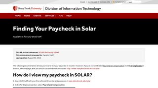 Finding Your Paycheck in Solar - DoIT - Stony Brook University