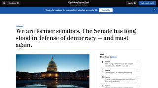 We are former senators. The Senate has long stood in defense of ...