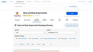 Stop and Shop Supermarket Employee Reviews - Indeed