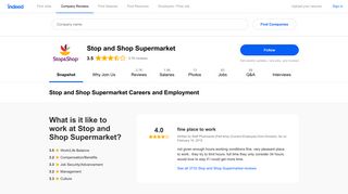 Stop and Shop Supermarket Careers and Employment | Indeed.com