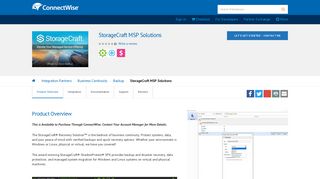 ConnectWise Marketplace| StorageCraft MSP Solutions