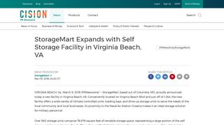 StorageMart Expands with Self Storage Facility in Virginia Beach, VA