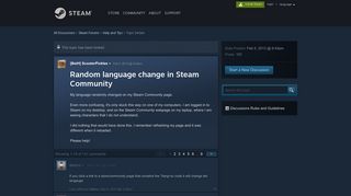 Random language change in Steam Community :: Help and Tips