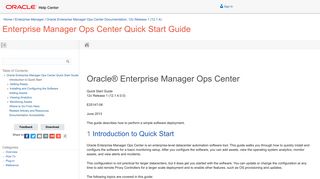 Enterprise Manager Ops Center Quick Start Guide - Contents