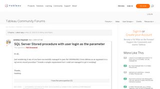SQL Server Stored procedure with user login as ... |Tableau ...