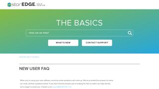 New User FAQ – storEDGE