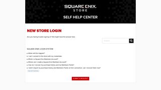 NEW STORE LOGIN – SQUARE ENIX US STORE SUPPORT