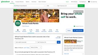 Whole Foods Market Store walk in associate Jobs in San Francisco ...