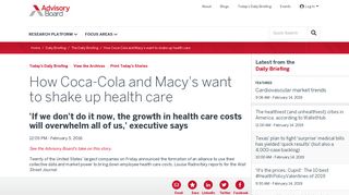How Coca-Cola and Macy's want to shake up health care | The ...