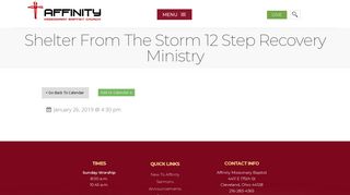 Affinity Missionary Baptist Church » Shelter From The Storm 12 Step ...