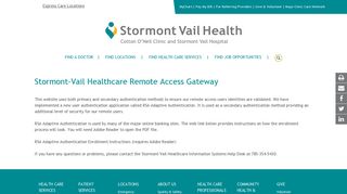 Stormont-Vail Healthcare Remote Access Gateway - Stormont Vail