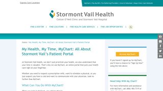 My Health, My Time, MyChart: All About Stormont Vail's Patient Portal ...