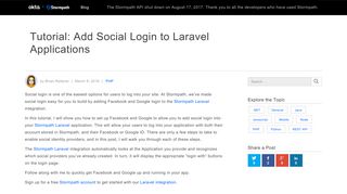Tutorial: Add Social Login to Laravel Applications - Stormpath