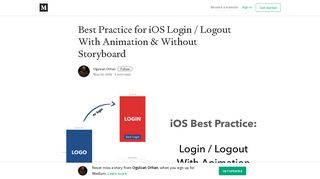 Best Practice for iOS Login / Logout With Animation & Without ...