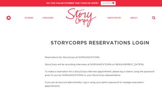 StoryCorps Reservations Login – StoryCorps