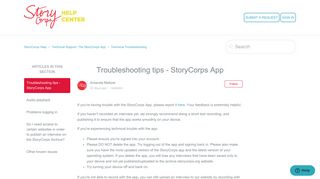 Troubleshooting tips - StoryCorps App – StoryCorps Help