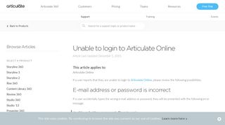 Unable to login to Articulate Online - Articulate Support