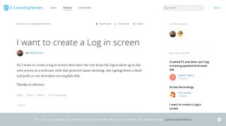 I want to create a Log in screen - Articulate Storyline Discussions - E ...