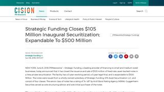Strategic Funding Closes $105 Million Inaugural Securitization ...