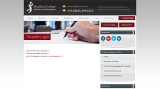 Student Login - Stratford College of Business and Management