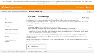 The STRATO Customer login