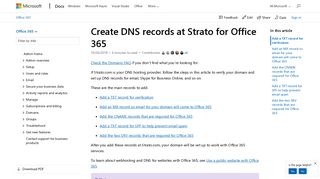 Create DNS records at Strato for Office 365 | Microsoft Docs