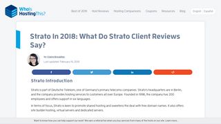 Strato In 2019: What Do Strato Client Reviews Say? - WhoIsHostingThis