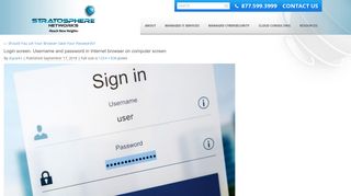 Login screen. Username and password in Internet browser on ...