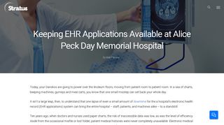 Keeping EHR Applications (Electronic Health Records) Available ...