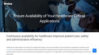 Healthcare Providers High Availability Solutions I Stratus