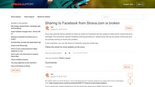 Sharing to Facebook from Strava.com is broken – Strava Support