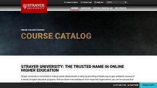 Online College Courses | Course Catalog | Strayer University