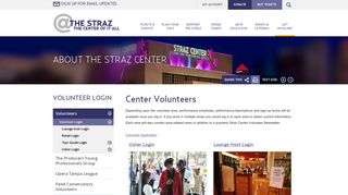 Volunteer Login - Straz Center