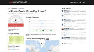 StreamCenter Down? Service Status, Map, Problems History - Outage ...