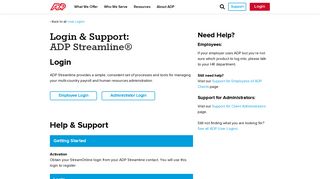 Login & Support | ADP Streamline - ADP.com